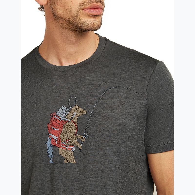 Men's T-shirt icebreaker Merino 150 Tech Lite Bear Catch Tee obsidian 6
