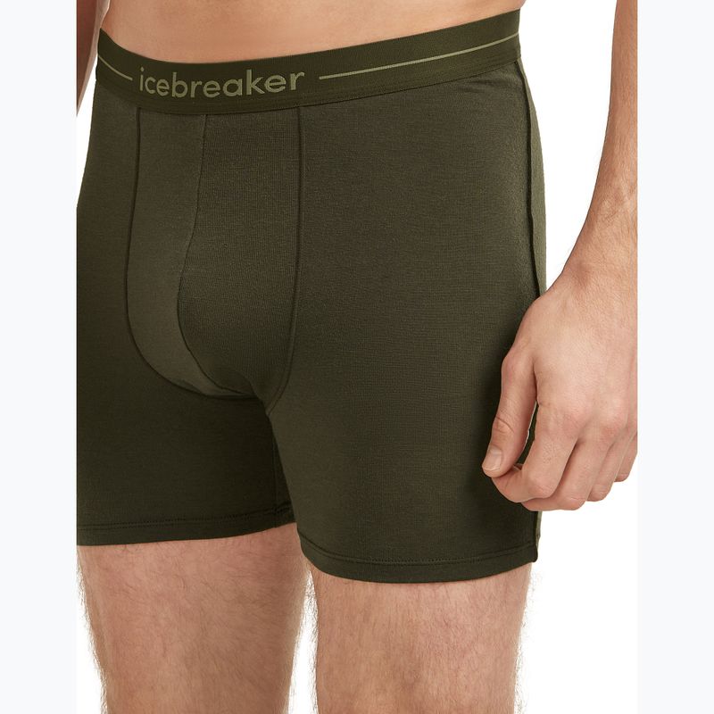 Men's thermal boxer shorts icebreaker Anatomica dark loden 5