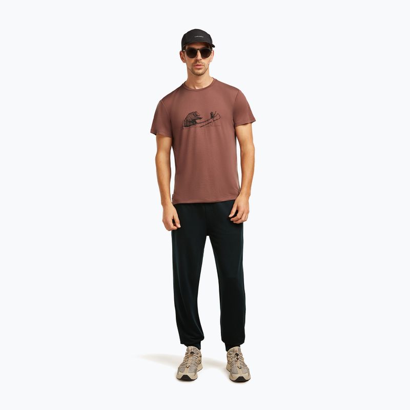 Men's T-shirt icebreaker Merino Core Canoe Companions carob 4