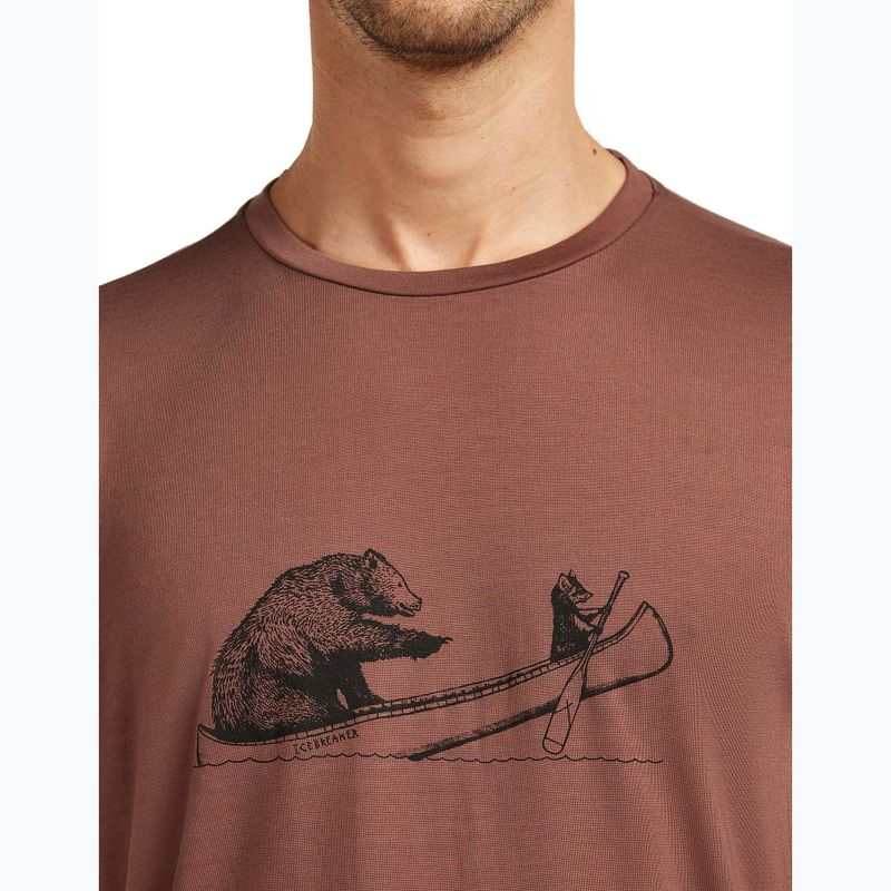 Men's T-shirt icebreaker Merino Core Canoe Companions carob 5