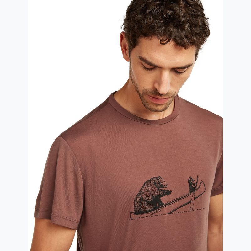 Men's T-shirt icebreaker Merino Core Canoe Companions carob 6