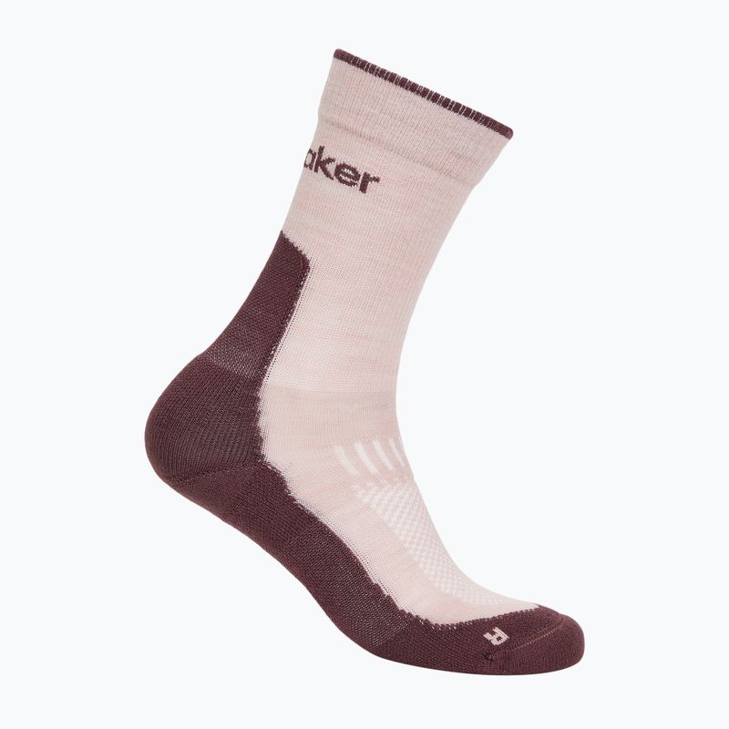 Women's socks icebreaker Merino Hike+ Light Crew pink quartz/java