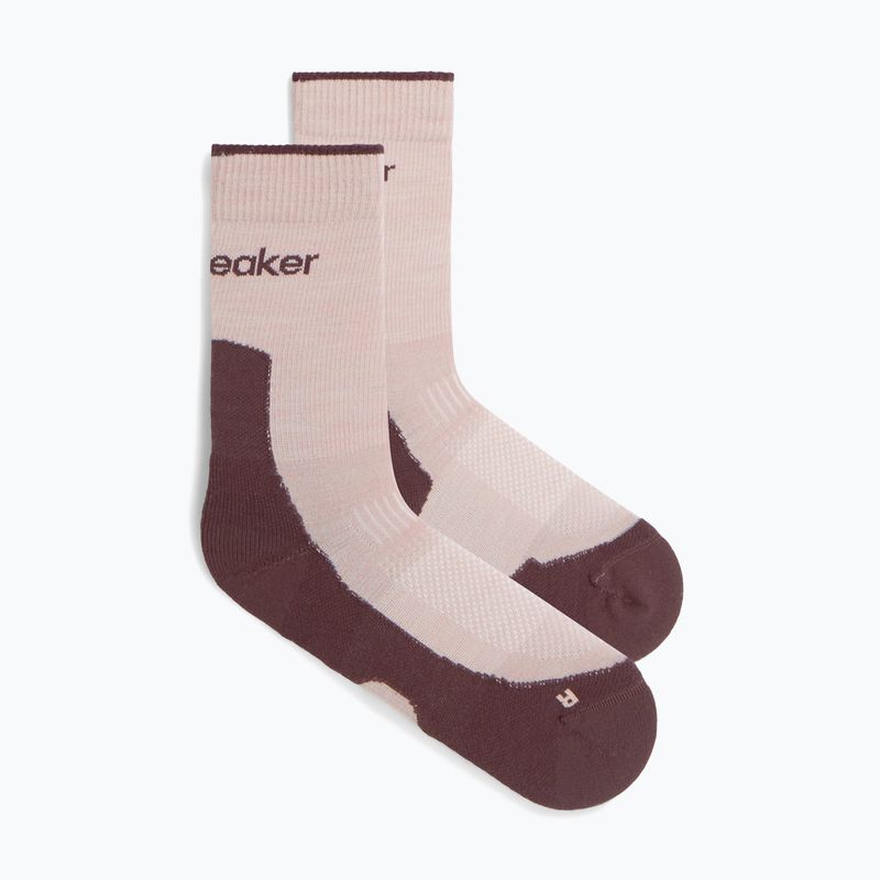 Women's socks icebreaker Merino Hike+ Light Crew pink quartz/java 2