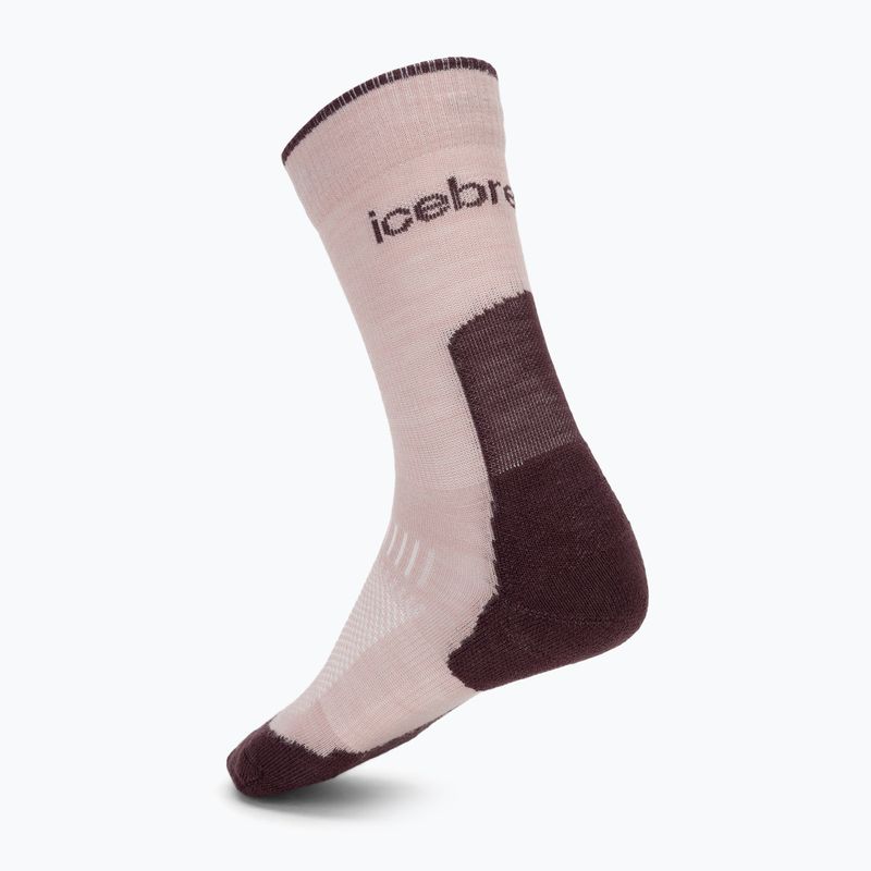Women's socks icebreaker Merino Hike+ Light Crew pink quartz/java 2