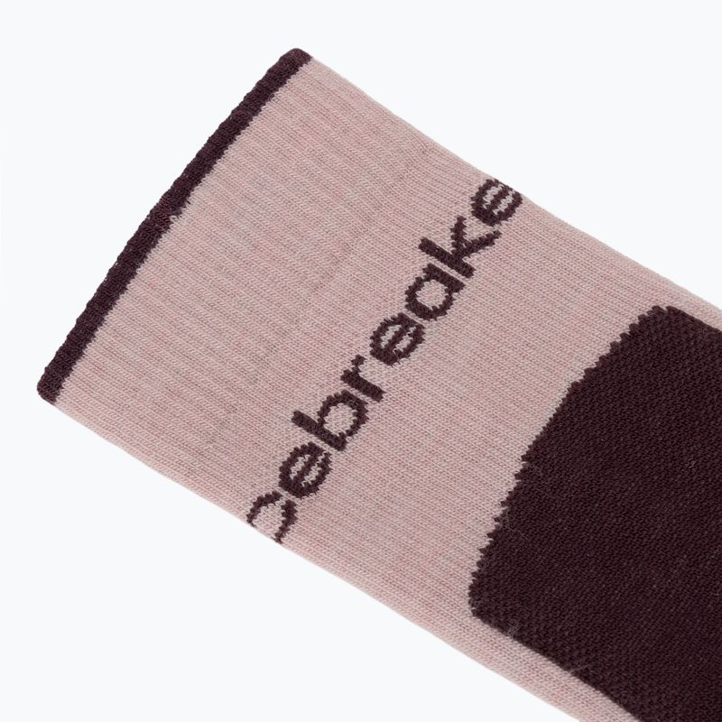 Women's socks icebreaker Merino Hike+ Light Crew pink quartz/java 3