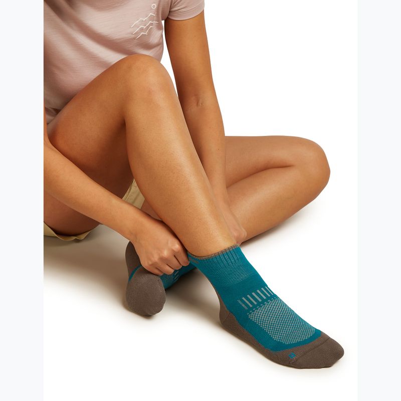 Women's socks Icebreaker Merino Hike+ Light Mini tidal teal/porcini 4