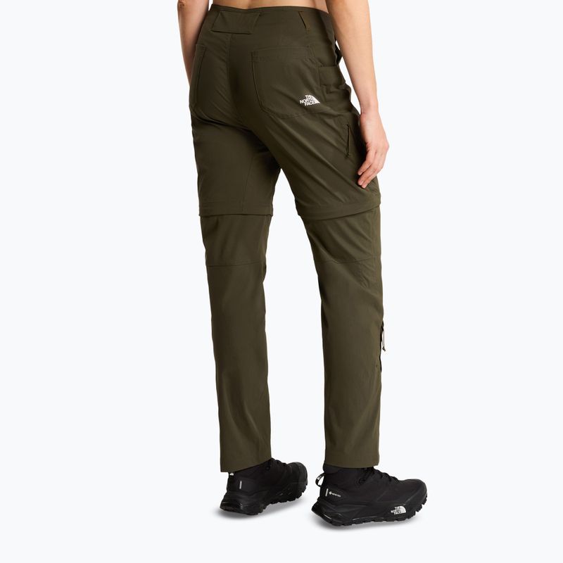 Women's trekking trousers The North Face Exploration Regular Straight Convertible taupe green 3