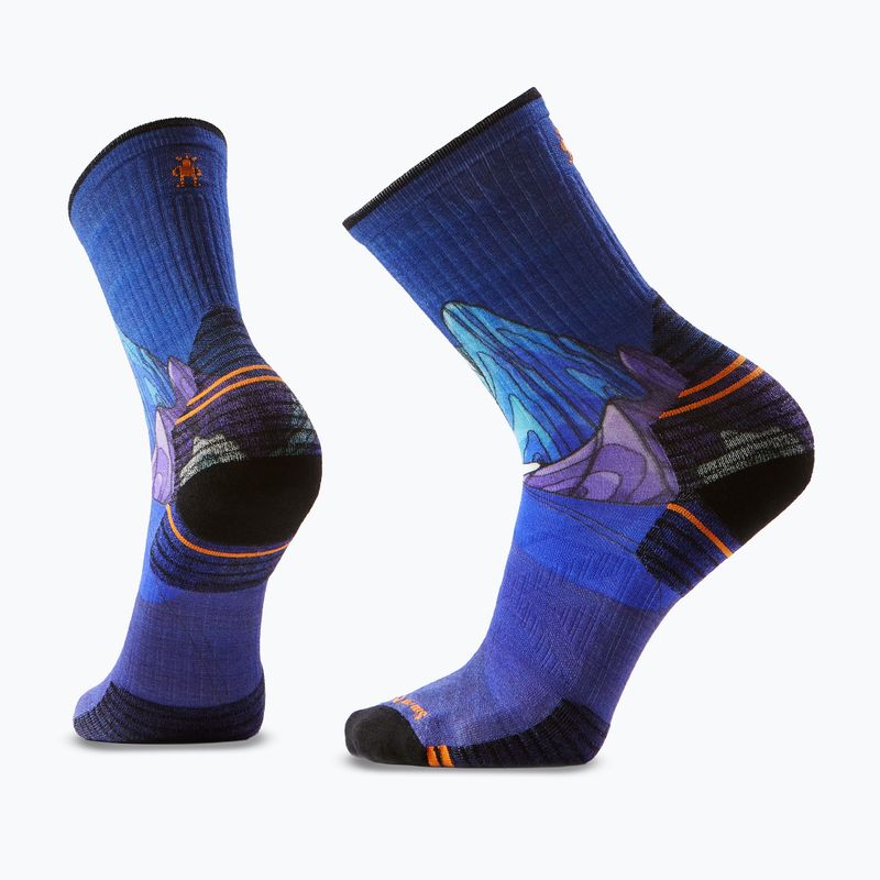 Socks Smartwool Hike Mountain Lake Print Crew deep navy 6