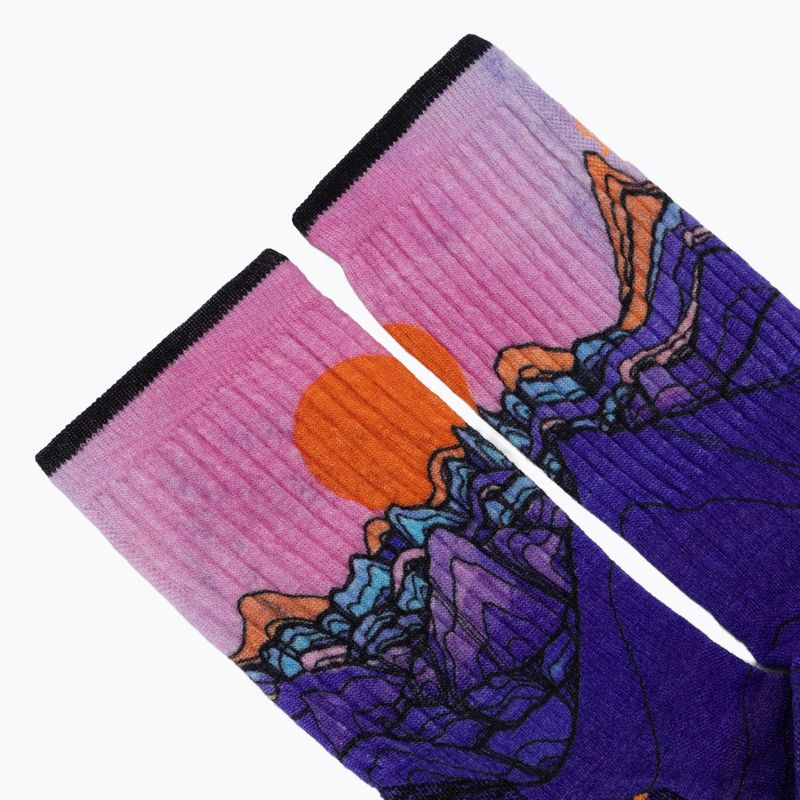 Women's socks Smartwool Hike Mountain Sunrise Print Crew deep navy 3