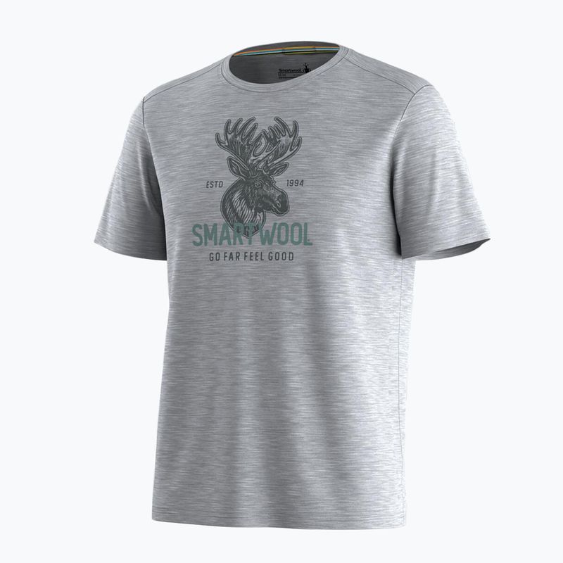 Men's T-shirt Smartwool Moose Mode Active Graphic Tee SS light gray heather 3