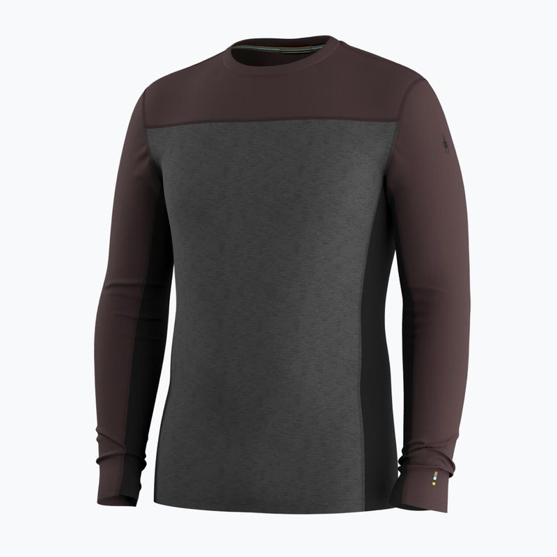 Men's thermal sweatshirt Smartwool Classic Thermal Merino Base Layer Colorblock Crew Boxed mink/charcoal 3
