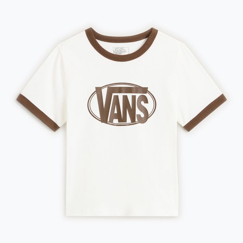 Women's T-shirt Vans Center Chest Ringer Tee egret