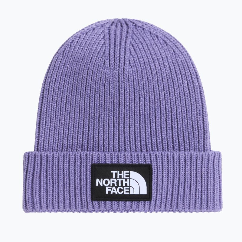 Winter hat The North Face Logo Box Cuffed grounded plum