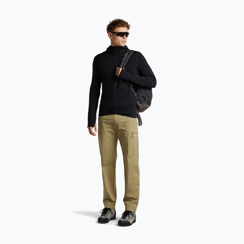 Men's trekking sweatshirt Icebreaker Merino 200 Realfleece Descender Half Zip Hoodie black 2
