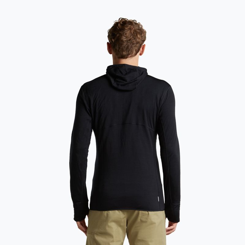 Men's trekking sweatshirt Icebreaker Merino 200 Realfleece Descender Half Zip Hoodie black 3