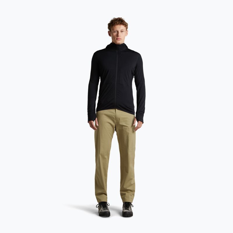 Men's trekking sweatshirt Icebreaker Merino 200 Realfleece Descender Half Zip Hoodie black 4