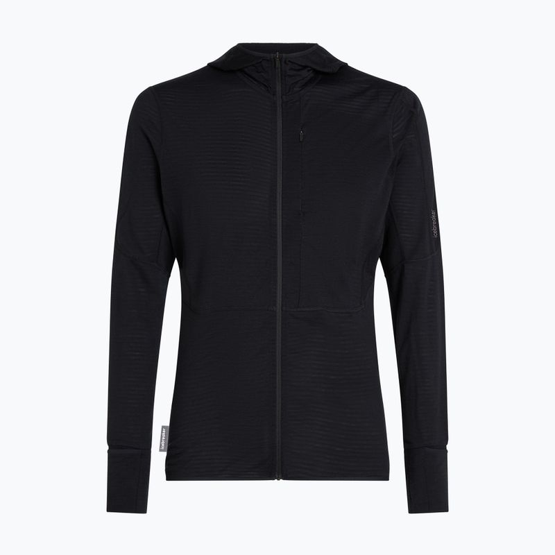 Men's trekking sweatshirt Icebreaker Merino 200 Realfleece Descender Half Zip Hoodie black 10