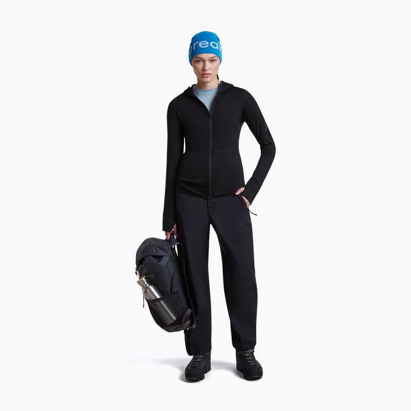Women's trekking sweatshirt Icebreaker Merino 200 Realfleece Descender Half Zip Hoodie black 2
