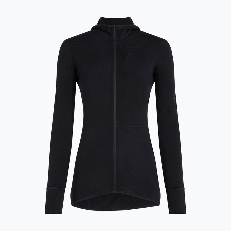 Women's trekking sweatshirt Icebreaker Merino 200 Realfleece Descender Half Zip Hoodie black 9
