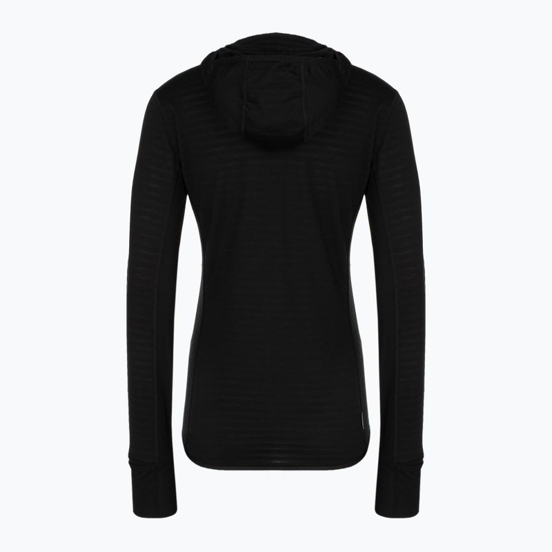 Women's trekking sweatshirt Icebreaker Merino 300 Realfleece Descender Zip Hoodie black 2