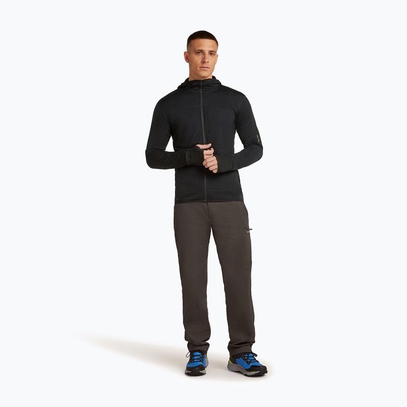 Men's trekking sweatshirt Icebreaker Merino 300 Realfleece Descender Zip Hoodie black 2