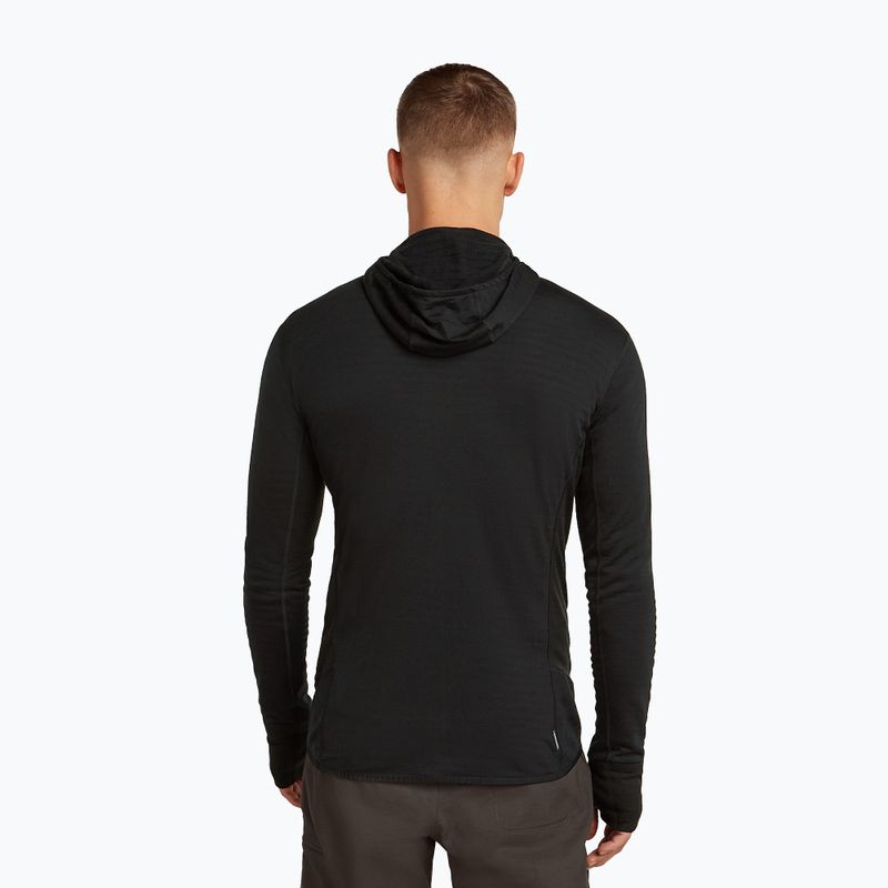 Men's trekking sweatshirt Icebreaker Merino 300 Realfleece Descender Zip Hoodie black 3