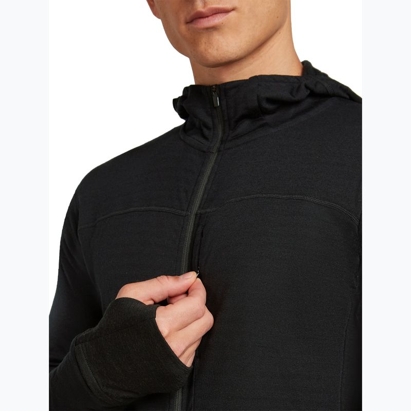 Men's trekking sweatshirt Icebreaker Merino 300 Realfleece Descender Zip Hoodie black 5