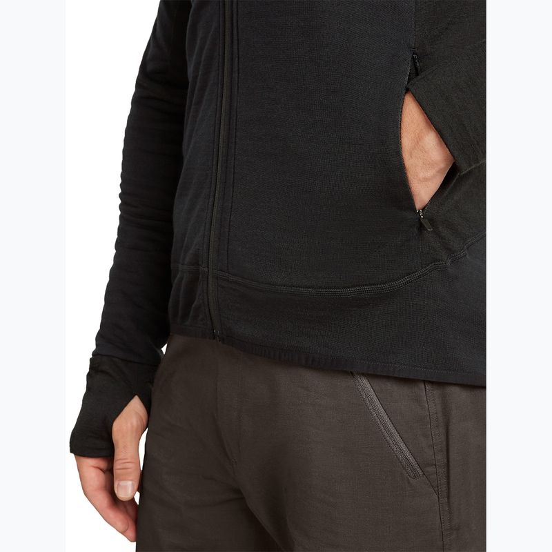 Men's trekking sweatshirt Icebreaker Merino 300 Realfleece Descender Zip Hoodie black 9