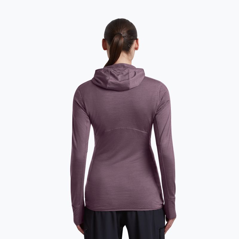 Women's trekking sweatshirt Icebreaker Merino 200 Realfleece Descender Half Zip Hoodie grey plum 3