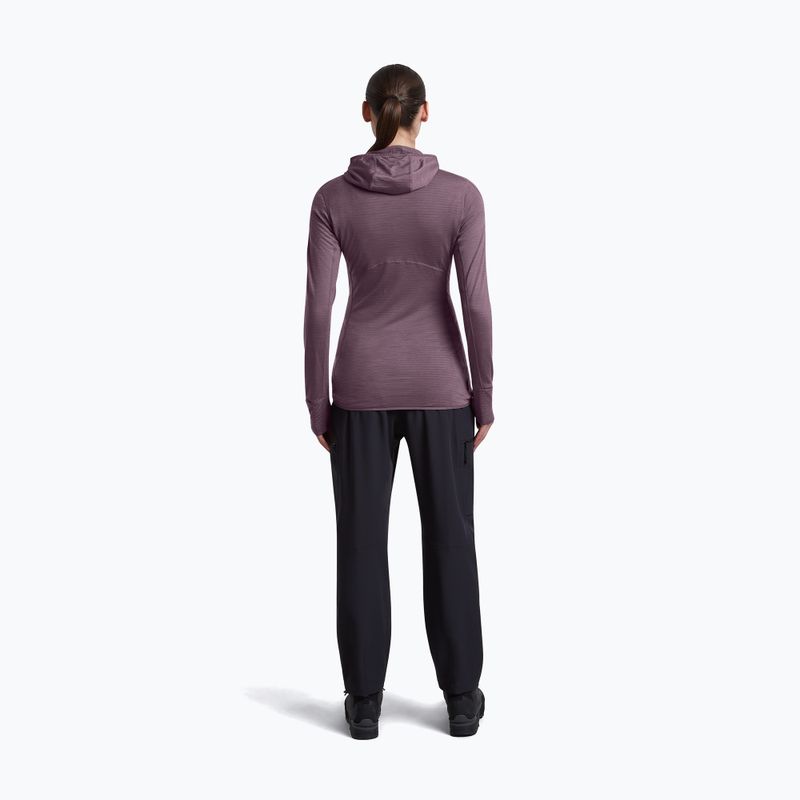 Women's trekking sweatshirt Icebreaker Merino 200 Realfleece Descender Half Zip Hoodie grey plum 5