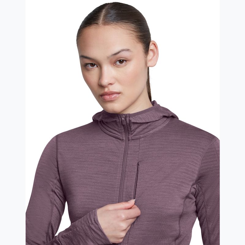 Women's trekking sweatshirt Icebreaker Merino 200 Realfleece Descender Half Zip Hoodie grey plum 7
