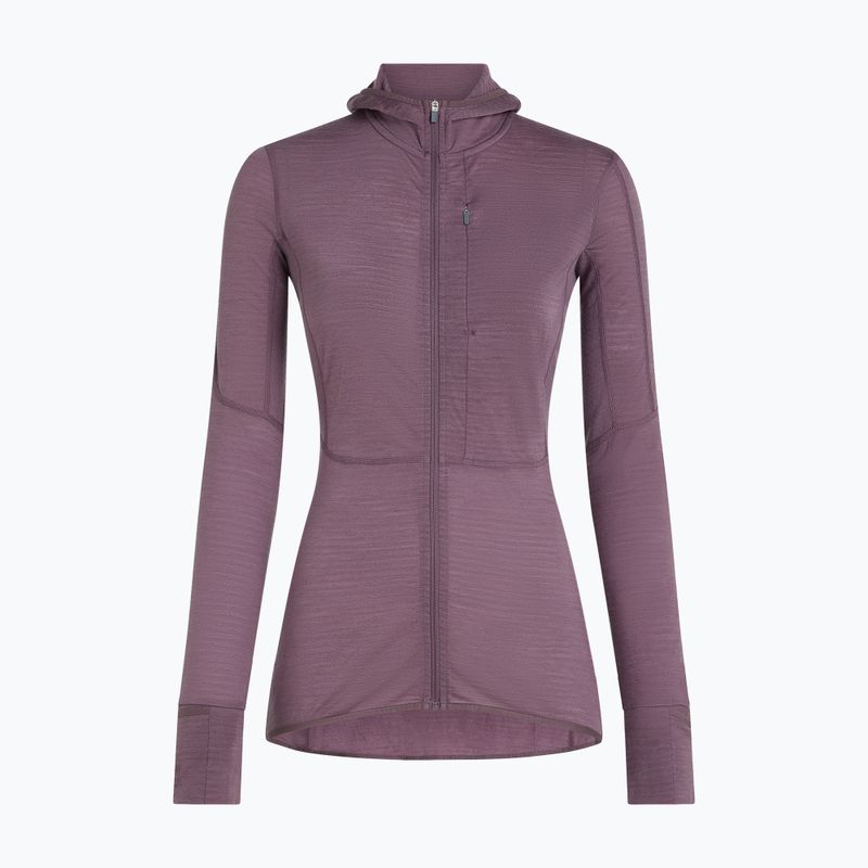 Women's trekking sweatshirt Icebreaker Merino 200 Realfleece Descender Half Zip Hoodie grey plum 10