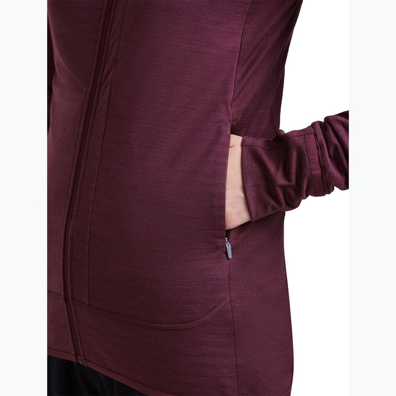 Women's trekking sweatshirt Icebreaker Merino 300 Realfleece Descender Zip Hoodie dark berry 10