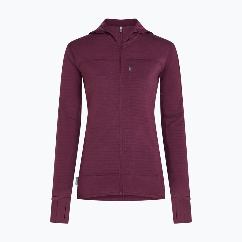 Women's trekking sweatshirt Icebreaker Merino 300 Realfleece Descender Zip Hoodie dark berry 11
