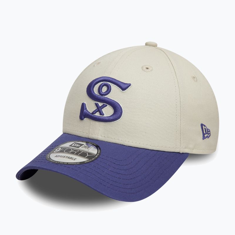 New Era WS Patch 9Forty Chicago White Sox baseball cap light beige 2