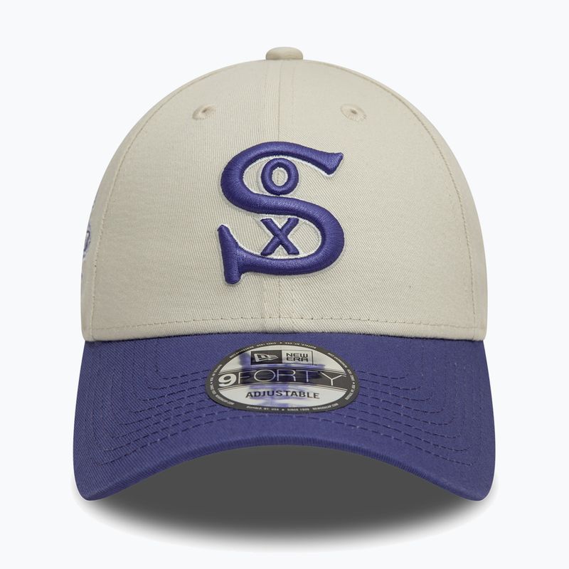 New Era WS Patch 9Forty Chicago White Sox baseball cap light beige 3