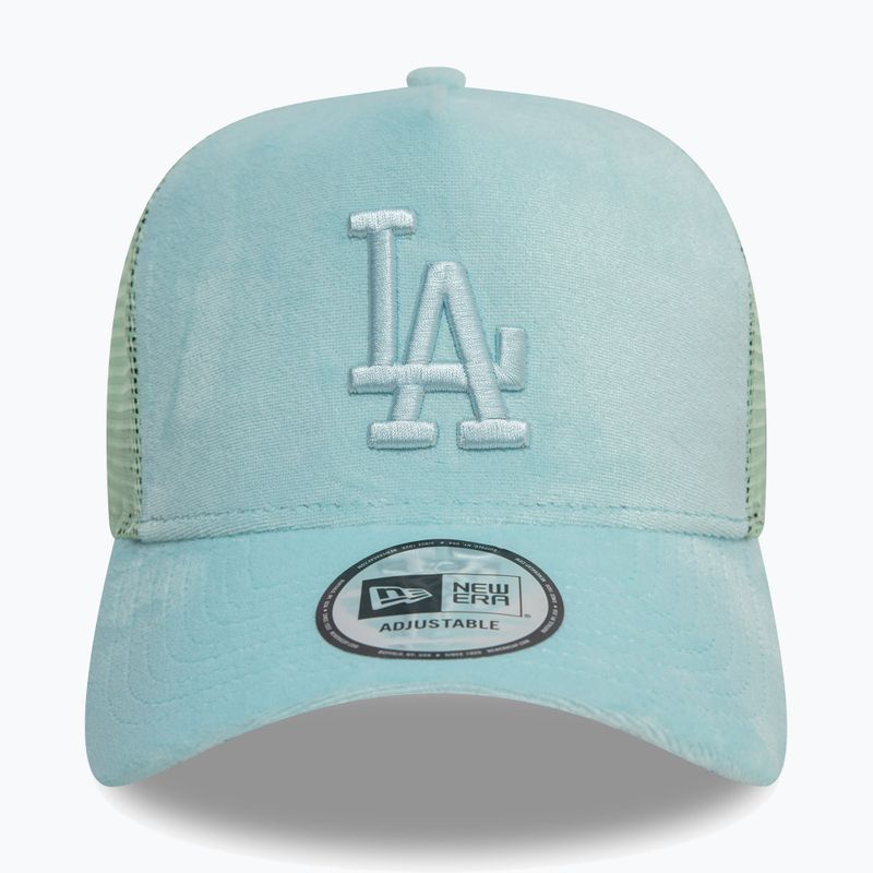 New Era Velour Trucker Los Angeles Dodgers green pstl baseball cap 3
