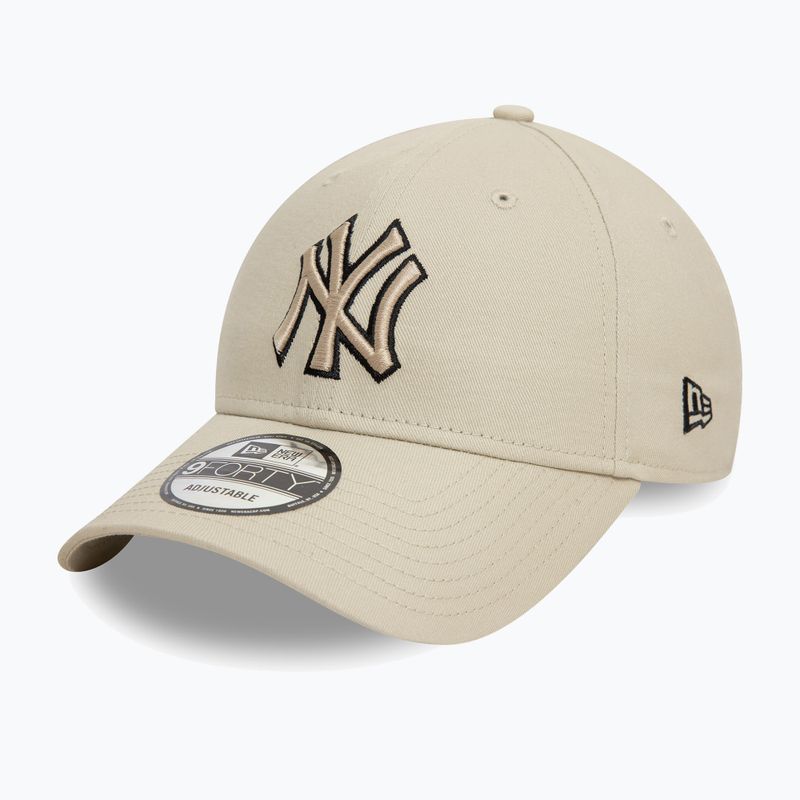 New Era Team Outline 9Forty New York Yankees light beige baseball cap 2
