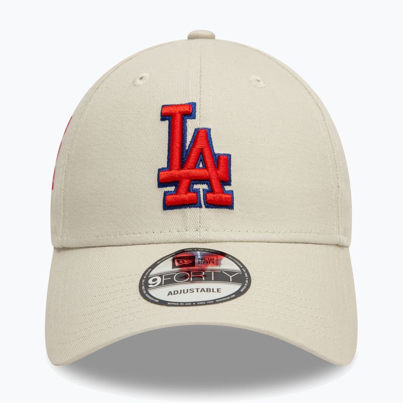 New Era Side Patch 9Forty Los Angeles Dodgers baseball cap light beige 2