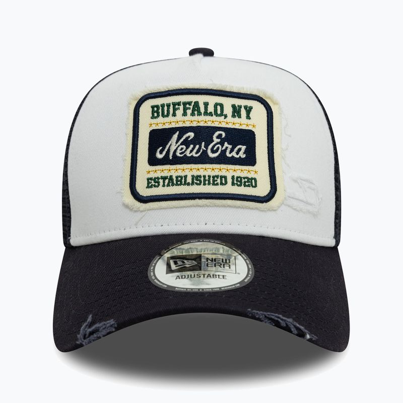 New Era NE Patch Distressed Trucker cap white 2