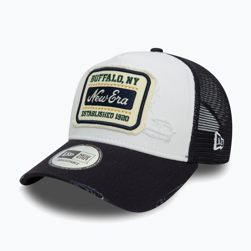 New Era NE Patch Distressed Trucker cap white 3
