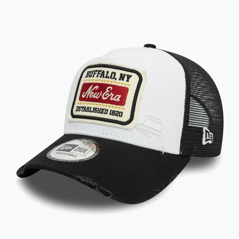 New Era NE Patch Distress Trucker cap white 3