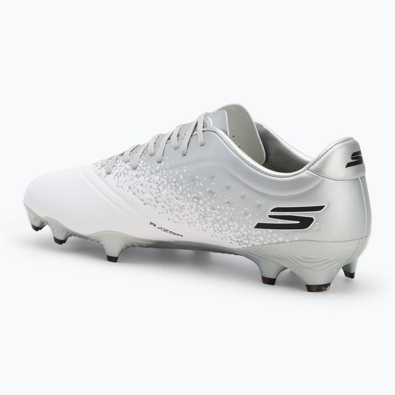 Men's football boots SKECHERS Razor 1.5 Academy FG white/silver 3