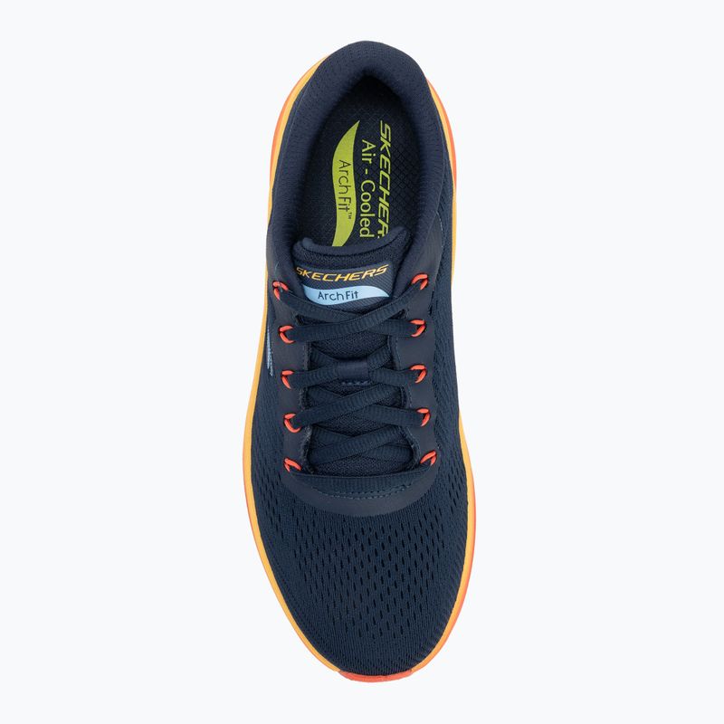 SKECHERS men's shoes Arch Fit 2.0 navy leather/multi trim 5