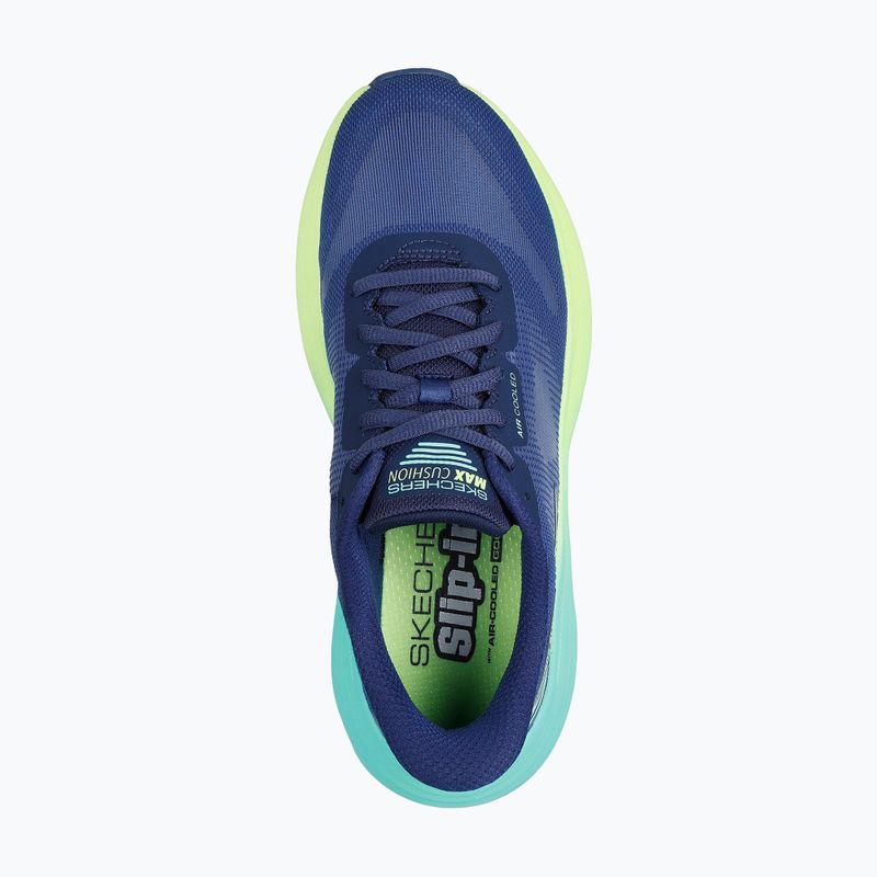 Women's SKECHERS Max Cushioning Endeavour Hallandale navy/lime running shoes 5