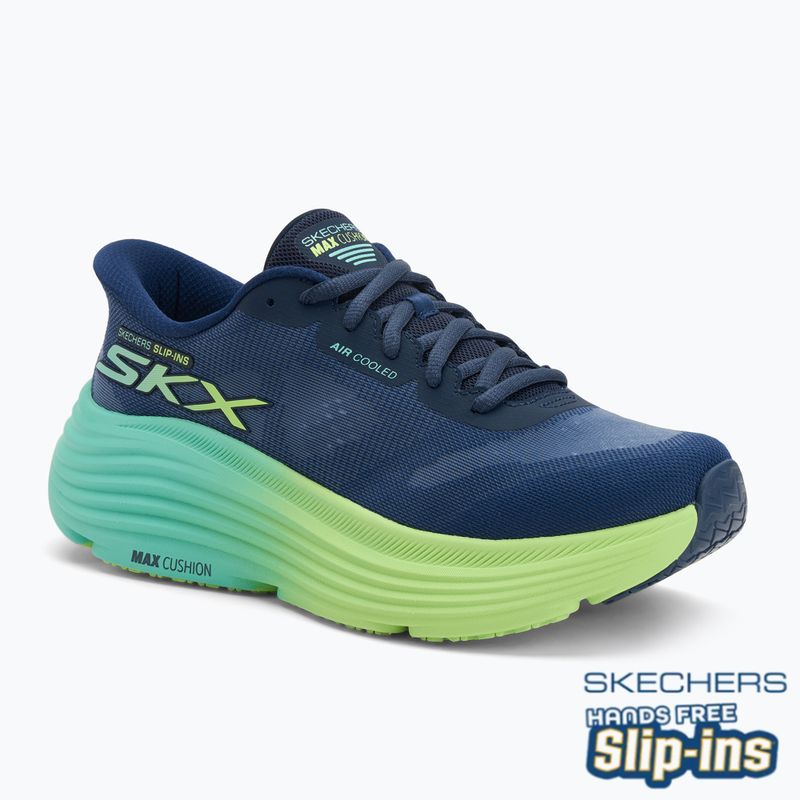 Women's SKECHERS Max Cushioning Endeavour Hallandale navy/lime running shoes