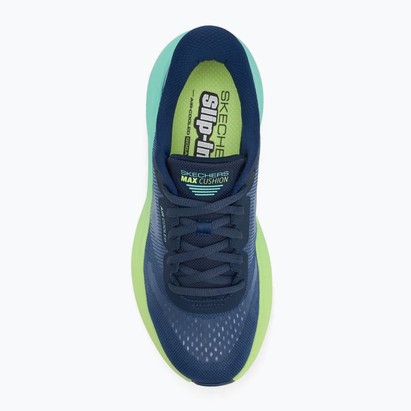 Women's SKECHERS Max Cushioning Endeavour Hallandale navy/lime running shoes 5