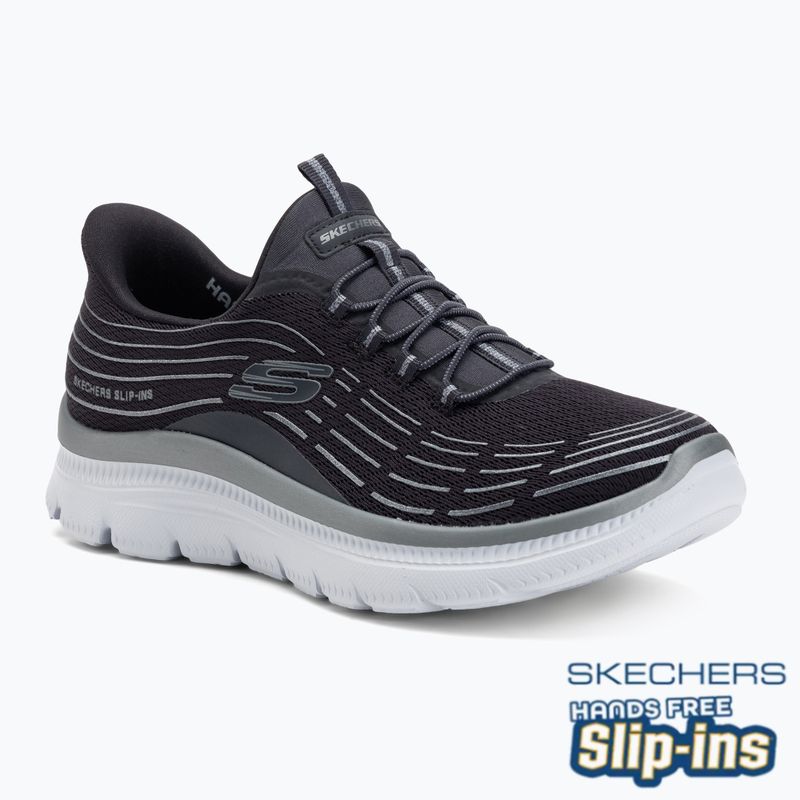Women's shoes SKECHERS Summits Plus Soft Luster charcoal/silver