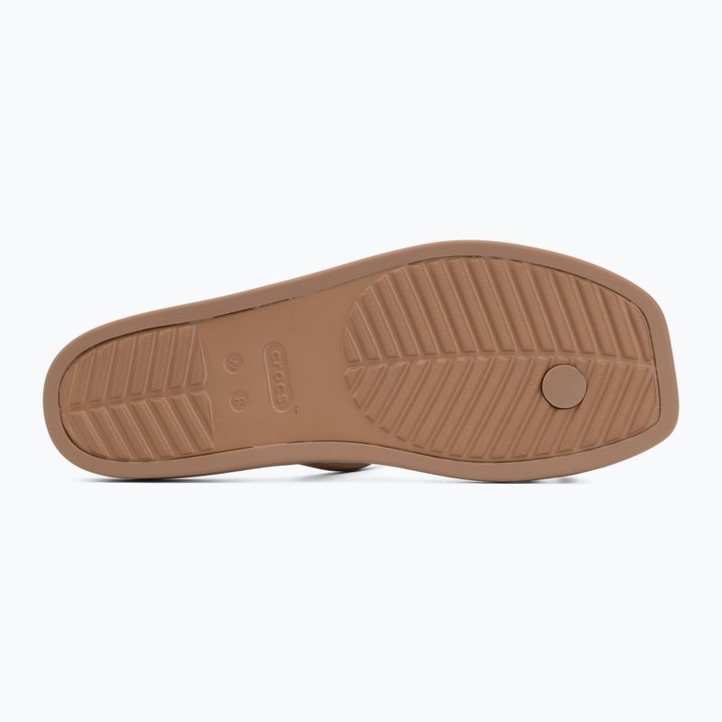 Women's slides Crocs Miami Toe Loop Sandal milk chocolate 4