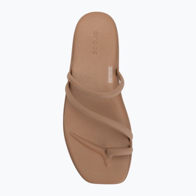 Women's slides Crocs Miami Toe Loop Sandal milk chocolate 5